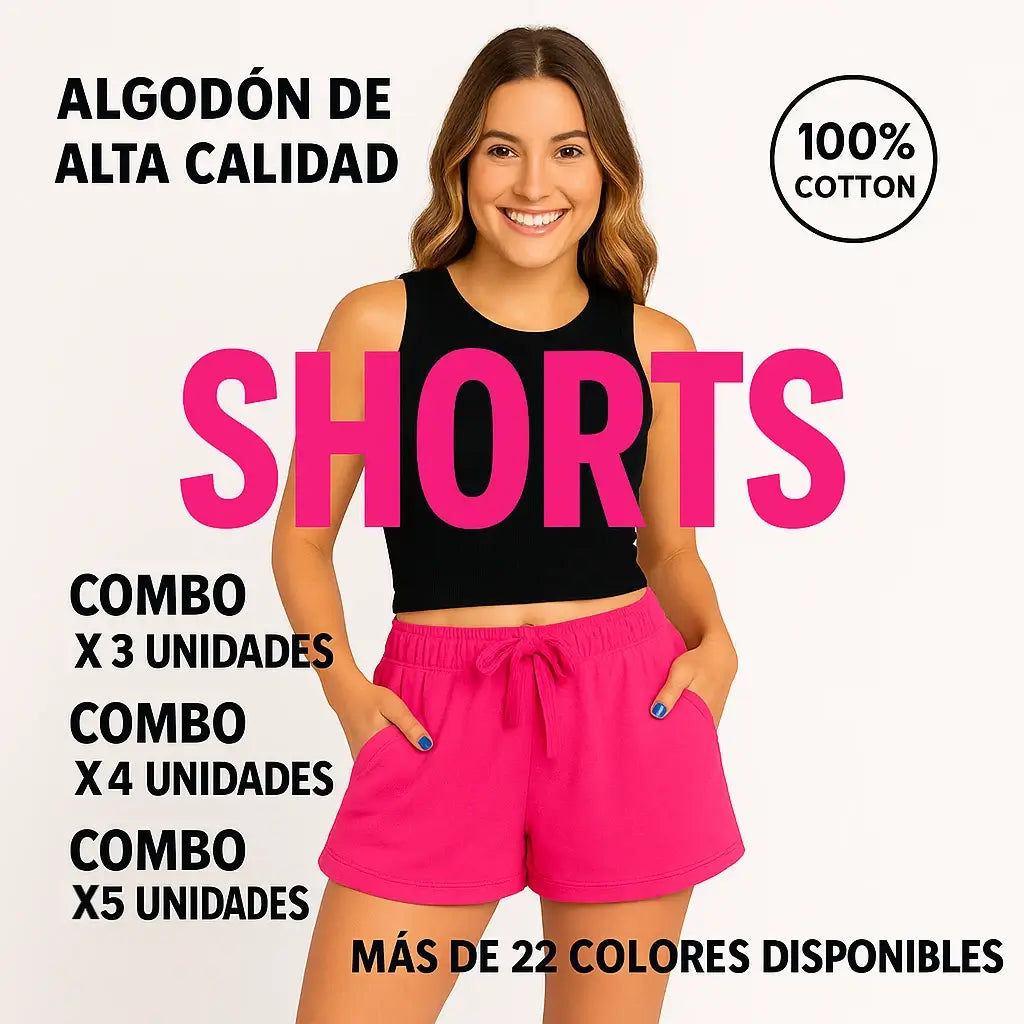 Lore®, shorts en 22 colores x 3 unidades